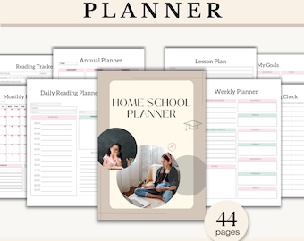 Druckbare Homeschool Planer, Akademische Stundenplaner, Tagesablauf Homeschool, Studenten Akademische Planer, Studienplaner, Sofort Download