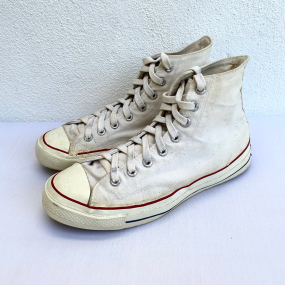 RARE Vintage CONVERSE High-Cut White BLUE Label | Etsy