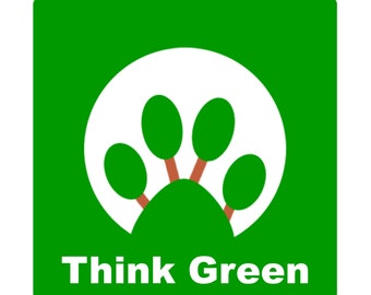 Think Green Forest Logo Digital Printable Download, Motto, Slogan