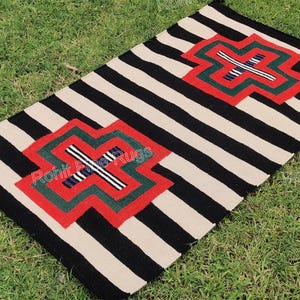 Tapete Navajo de lã tecido à mão, 90x150cm, padrão do sudoeste americano, estilo nativo americano, para pendurar na parede, tapete mexicano, decoração para casa, presente para inauguração de casa ou Dia das Mulheres.