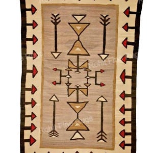 9x12 Ft Handwoven Wool Navajo Style Rug Geometric Pattern Modern Design Mexican Rug Throw Blanket Housewarming rug Custom Rug Free Shipping