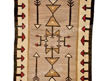 Alfombra de lana tejida a mano estilo navajo de 2,7 x 3,6 m, diseño geométrico moderno, mexicana, para inauguración de la casa, personalizada, envío gratuito.