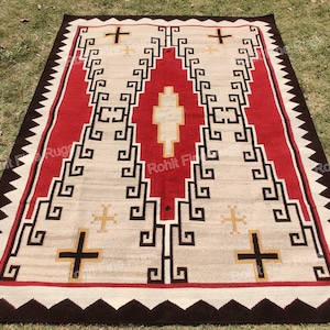Tapete Navajo de lã tecido à mão, 2,4 x 3 m, padrão do sudoeste americano, estilo nativo americano, tapete marroquino grande, decoração para casa, tapete zapoteca, frete grátis.