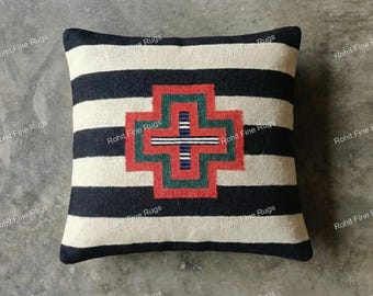 20 "x 20" Paar handgewebte Wolle Navajo Teppich Kissenbezug südwestlichen Muster Wohnkultur mexikanischen Kissenbezug Zwei graue Hügel Design Versandkostenfrei