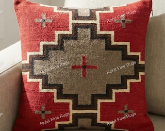 20 "x 20" Paar handgewebte Wolle Navajo Teppich Kissenbezug südwestlichen Muster Wohnkultur mexikanischen Kissenbezug Zwei graue Hügel Design Versandkostenfrei