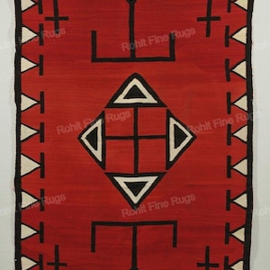 Tapete Navajo de lã tecido à mão, padrão do sudoeste americano, estilo nativo americano, decoração mexicana para casa ou escritório, tamanho personalizado, tapete Zapoteca para inauguração.