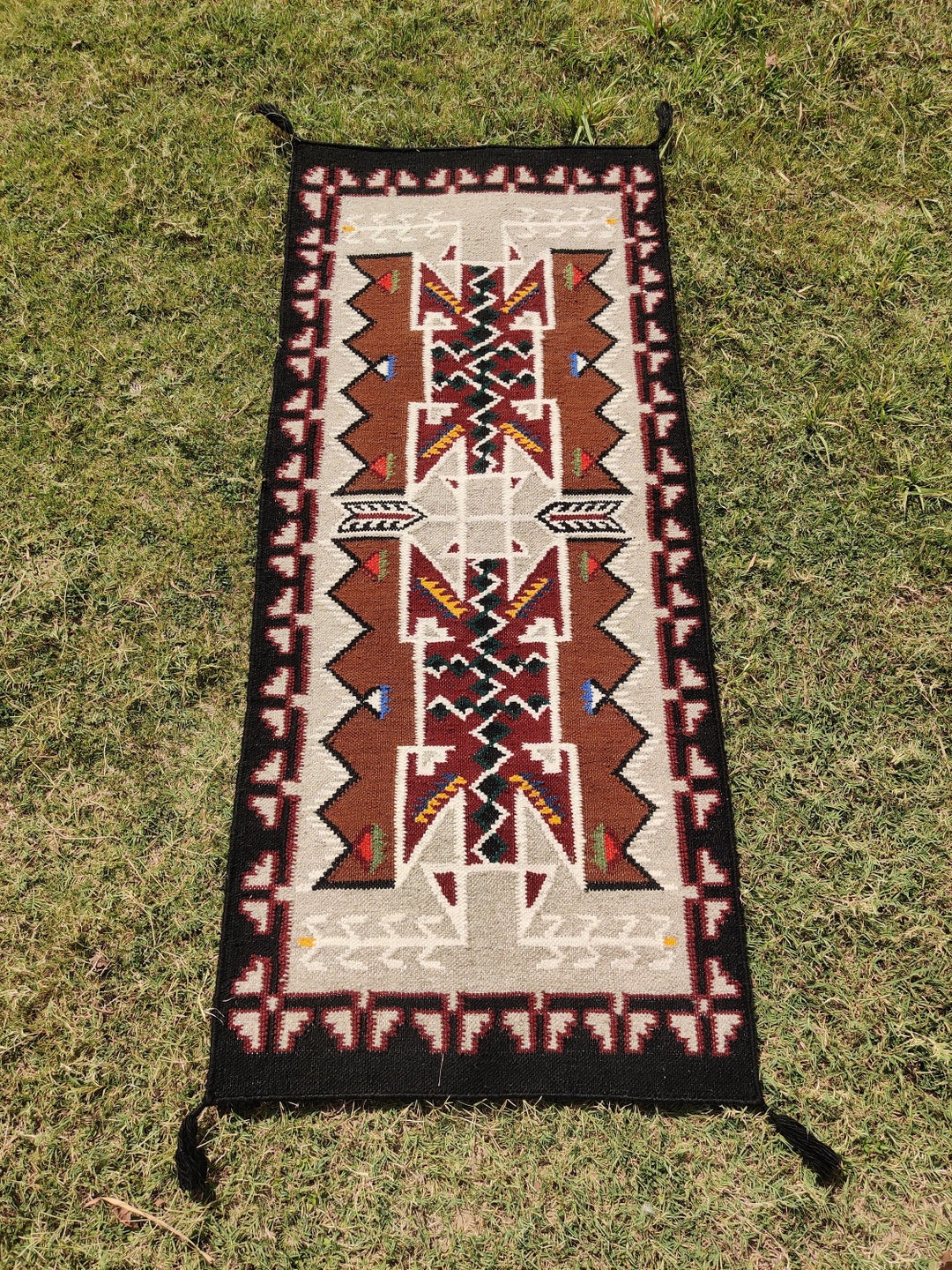 Handwoven Navajo Rug Geometric Pattern , Size 3x5 , Free Shipping ...