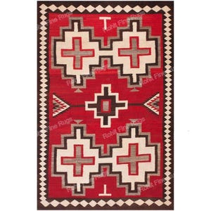 Tapete Navajo de lã tecido à mão, 1,5 x 2,4 m, padrão do sudoeste americano, estilo nativo americano, decoração para casa, tapete mexicano, presente de boas-vindas ou Dia dos Namorados, tapete zapoteca.