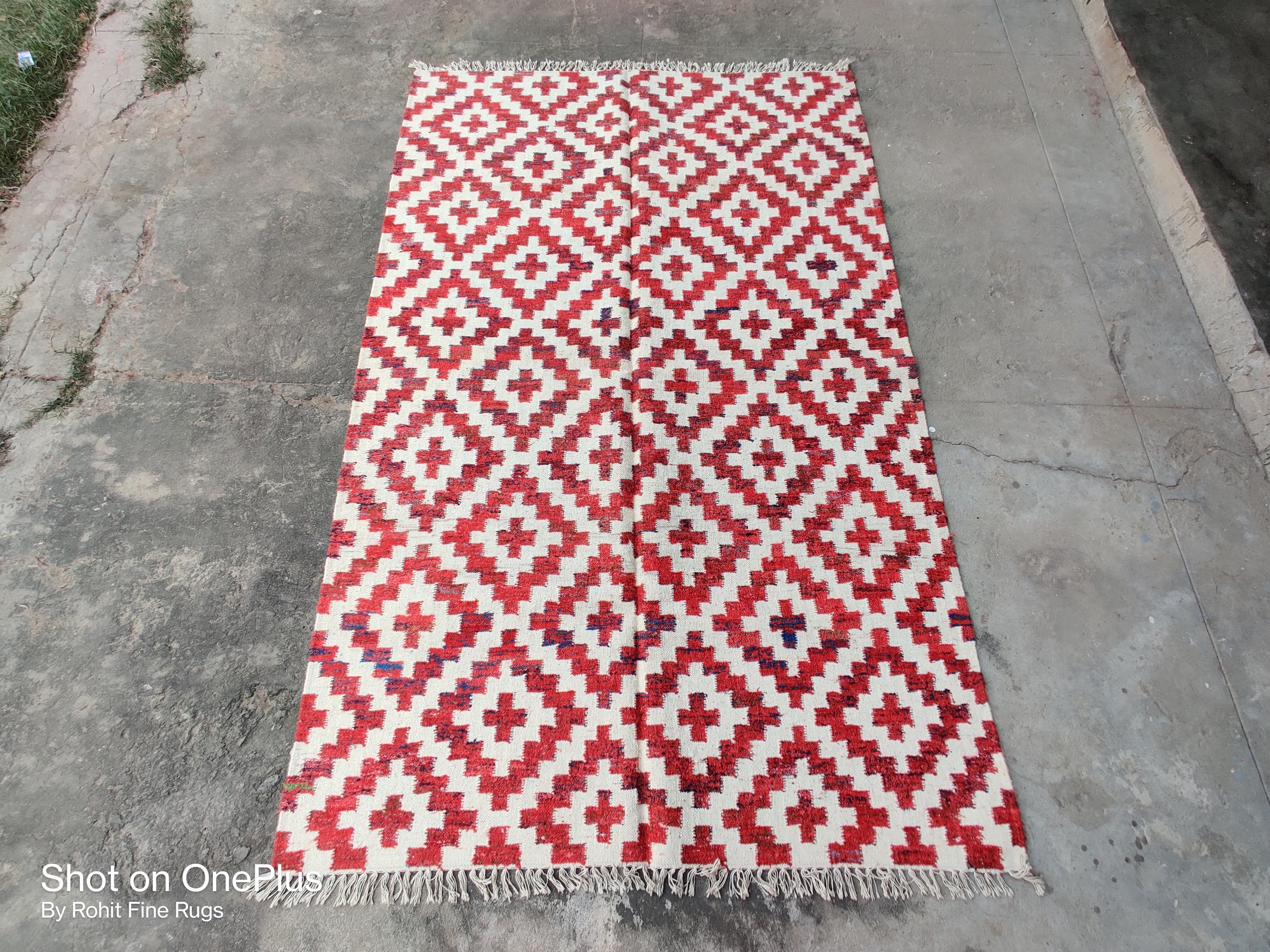 5x8 Ft Handwoven Wool Chocho Navajo Rug Southwestern Pattern Native ...
