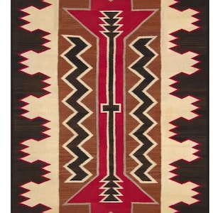 Tapete Navajo de lã tecido à mão, 1,83 x 2,74 m, padrão do sudoeste americano, estilo nativo americano, tapete mexicano Two Grey Hills, decoração para quarto ou corredor, tapete Zapoteca.