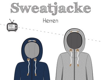 Fadenkäfer Papierschnittmuster Sweatjacke Herren Gr. 2XS -4XL