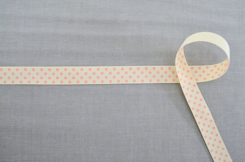 Weave dots 15 mm natural cotton ribbon by the metre