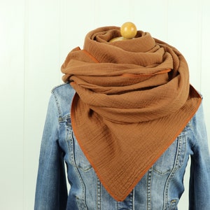 Tecido de musselina vários tamanhos para mulheres e crianças cachecol lenço de pescoço pano de arroto canela parceiro look tecido de musselina