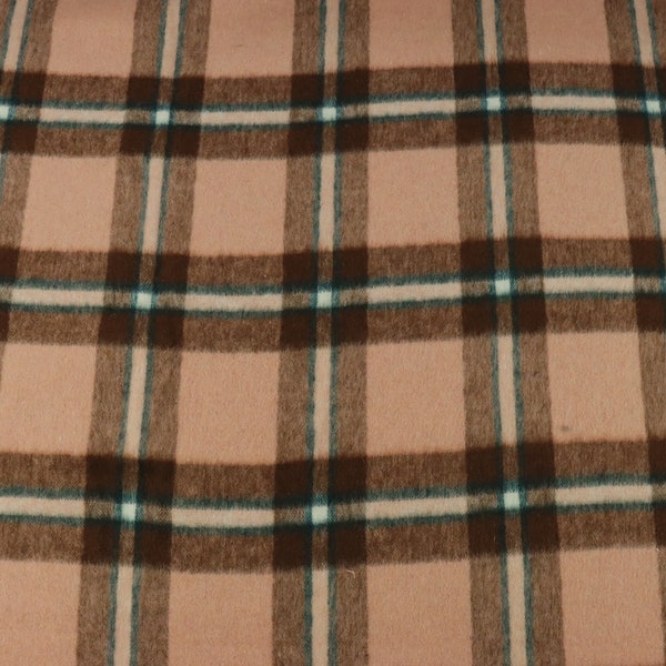 Fabric wool blend old pink checkered by the meter