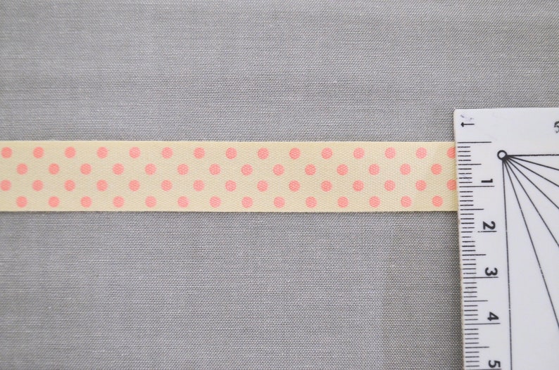 Weave dots 15 mm natural cotton ribbon by the metre