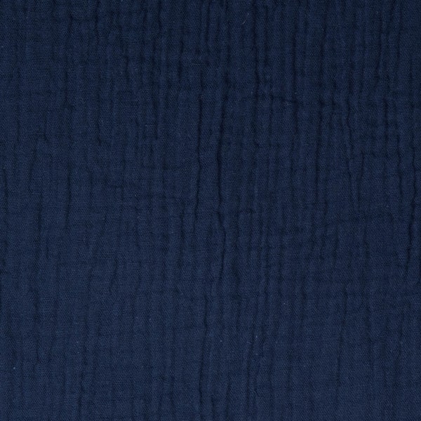 Fabric muslin uni dark blue double gauze cotton mull