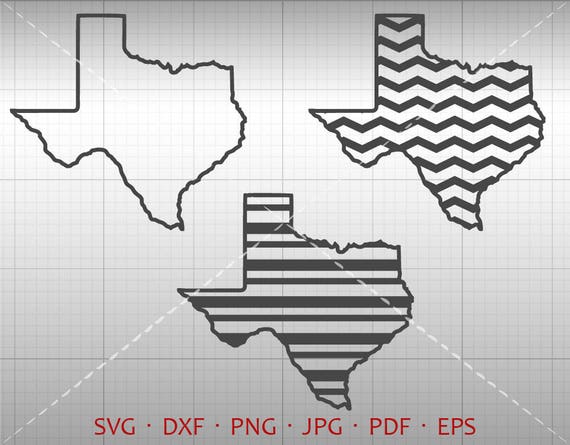Download Texas Map Svg Tx State Outline Clipart Dxf Chevron Striped Etsy