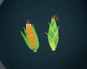 Mini Corn Embroidery Design, 2 Designs 0.65 x 1.5 inches, Machine Embroidery Files