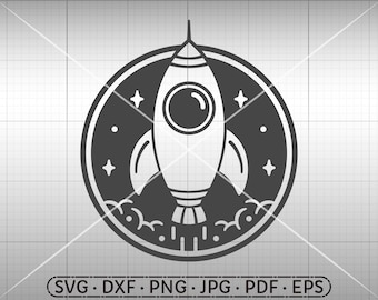 Rocket SVG, Spaceship SVG, Silhouette Cricut Cut File Commercial Use