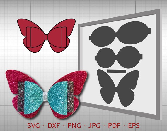 Download Butterfly 3D Bow SVG DIY Bow Cut File Leather Hair | Etsy