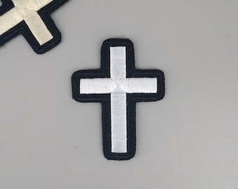 Christian Cross Embroidered Patch, Punk Rock Iron On Jesus Applique