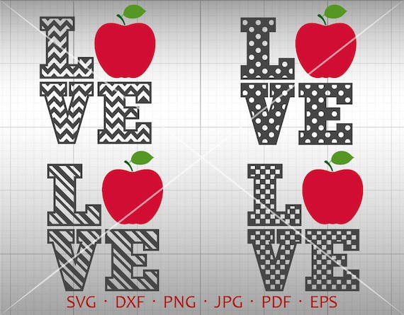 Download Love Apple Svg Love Teacher Clipart Love School Teacher Etsy