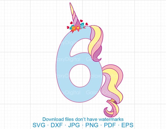 Download 6th Birthday Unicorn Svg Sixth Unicorn Birthday Svg Six Etsy