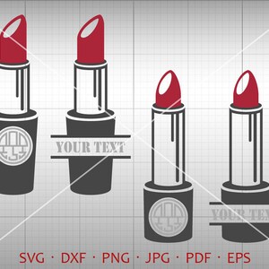 Lipstick SVG, Lipstick Monogram Frame , Makeup Clipart Silhouette Cricut Cut File Commercial Use