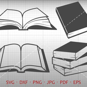 Boek SVG, bibliotheek Clipart, School Student SVG DXF silhouet Cricut Cut bestand Vector commercieel gebruik