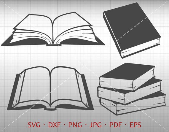 Download Book Svg Library Clipart School Student Svg Dxf Silhouette Etsy