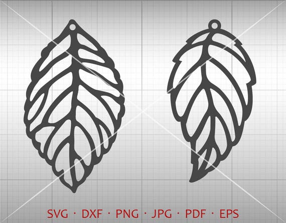 Tree Leaf Earring Svg Tear Drop Svg Pendant Svg Vector Dxf Etsy