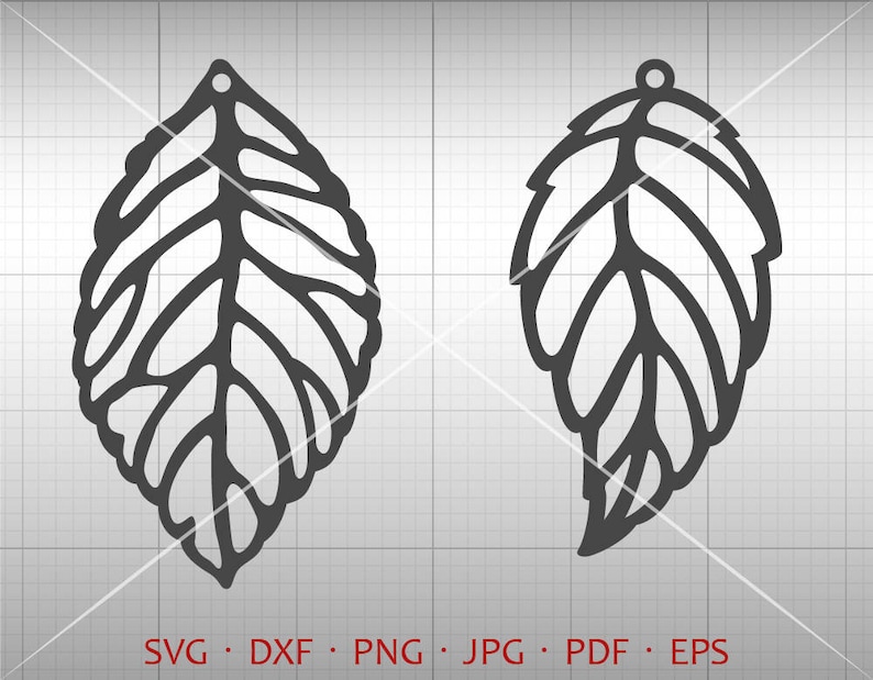 Download Tree Leaf Earring SVG Tear Drop SVG Pendant svg Vector DXF ...