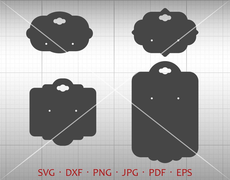 Download Flower Earring Display Card SVG Earring Card Vector DXF | Etsy