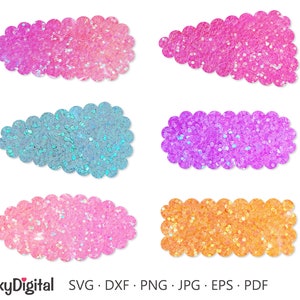 Scalloped Snap Clip SVG,  Clippie Cover Template, Hair Clip Template SVG, Silhouette Cricut DIY Cut Files