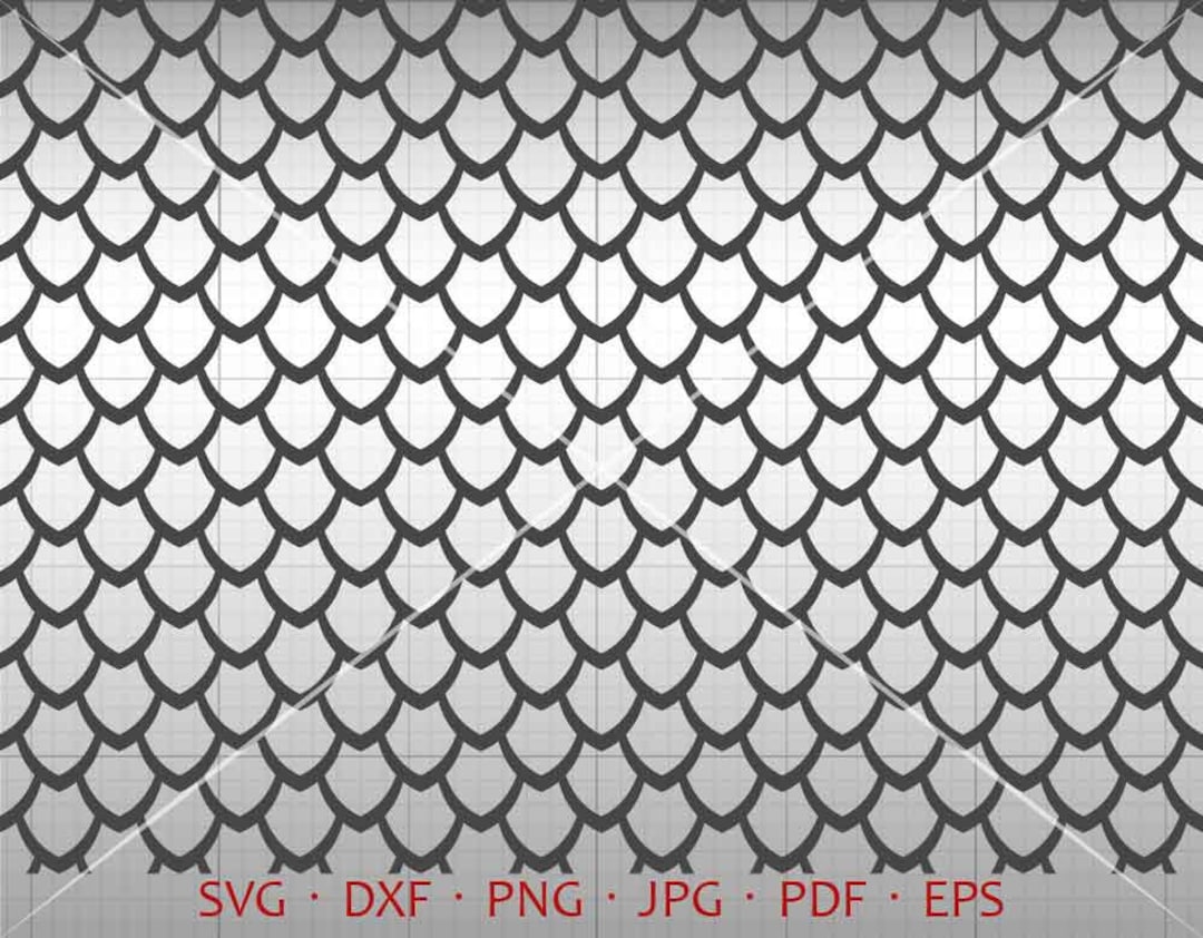 Dragon Scales SVG, Seamless Dragon Scales Clipart Vector DXF Silhouette