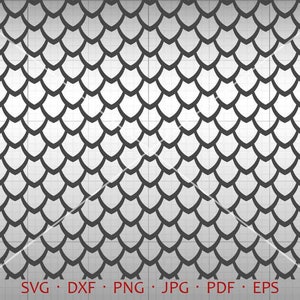 Dragon Scales SVG, Seamless Dragon Scales Clipart Vector DXF Silhouette Cricut Cut File Commercial Use