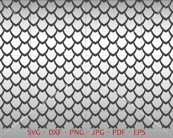 Dragon Scales SVG, Seamless Dragon Scales Clipart Vector DXF Silhouette Cricut Cut File Commercial Use