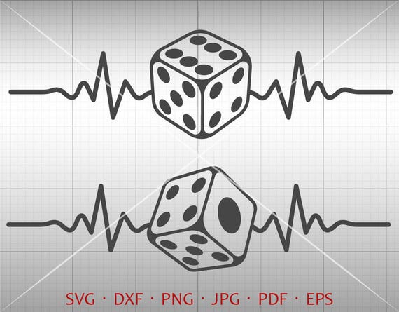 Download Free Heartbeat Dice Svg Ekg Gamble Clipart Silhouette Cricut Etsy SVG Cut Files