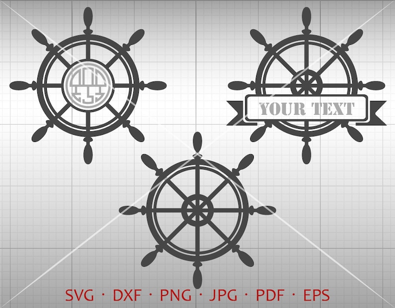Download Ship Wheel SVG Nautical Monogram Frame Sailors Rudder | Etsy