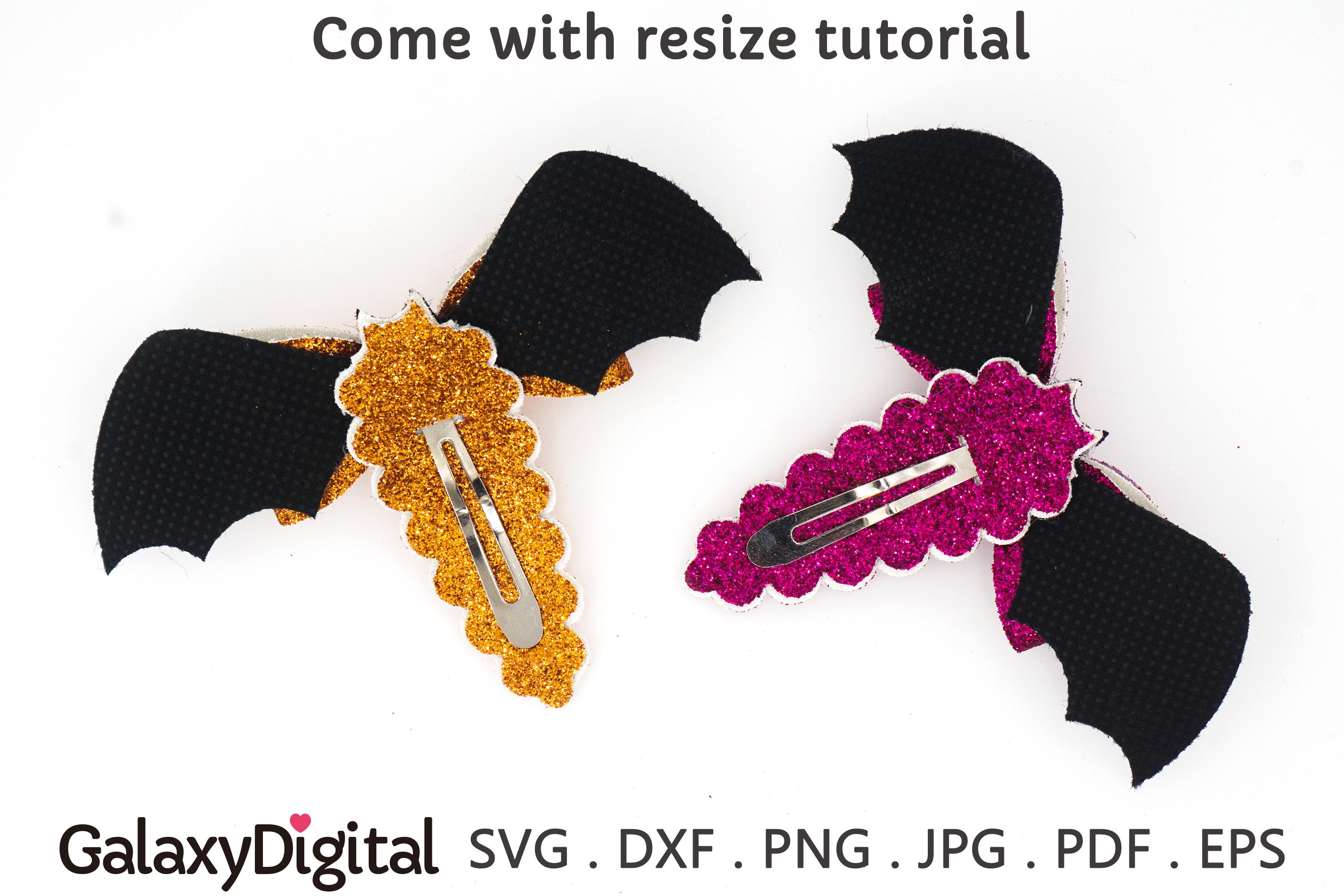 Bat Snap Clip SVG, Halloween Clippie Cover Template, Halloween Hair ...