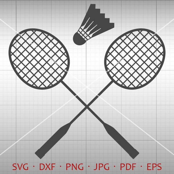 Badminton SVG, Federball Clipart Silhouette Cricut geschnitten Datei Vektor kommerzielle Nutzung