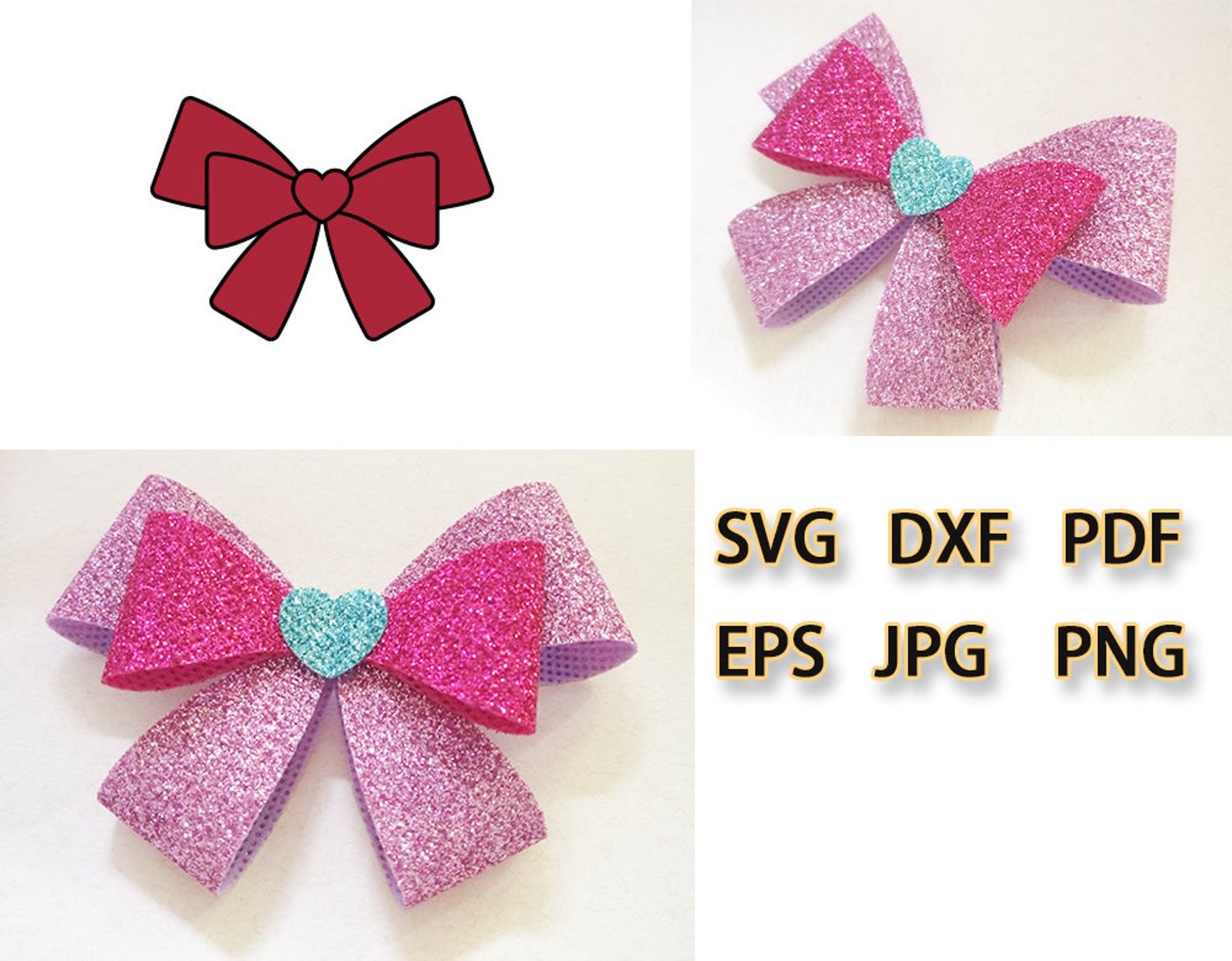 Cute Bow SVG DIY Bow Cut File Leather Hair Accessories | Etsy