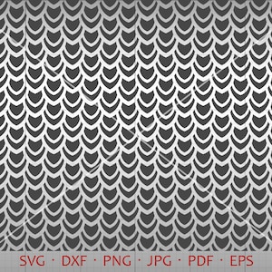 Vector  Dragon Scales SVG, Seamless Dragon Scales Clipart DXF Silhouette Cricut Cut File Commercial Use