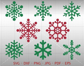 Snowflake SVG, Xmas SVG, Snowflake Clipart DXF Silhouette Cricut Cut File Vector Commercial Use