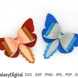 Butterfly Bow Snap Clip SVG, Clippie Cover Template, Butterfly Hair Clip Template SVG, Silhouette Cricut DIY Cut Files