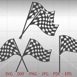 Rennflagge SVG, kariert Rennsport Flagge Clipart DXF Silhouette Cricut geschnitten Datei Vektor kommerzielle Nutzung