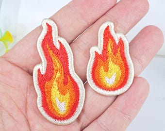 Fer à repasser sur écusson, écusson feu, applique brodée Blaze, écusson pour chapeau de camionneur