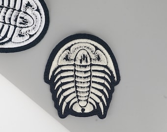 Trilobite Embroidered Patch, Paleontology Punk Rock Applique Iron on, Cambrian