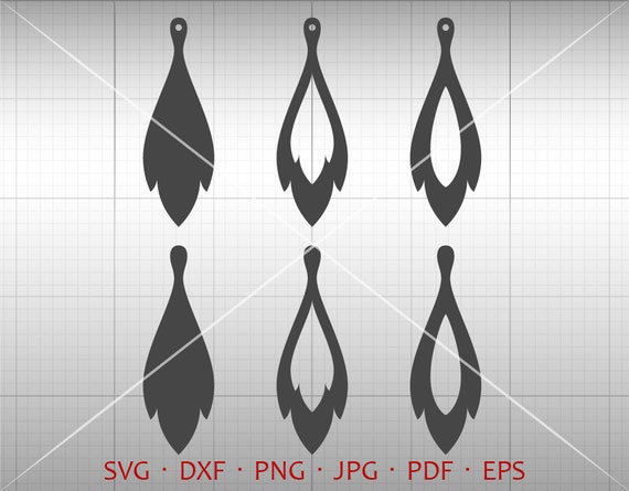 Leaf Branch Earrings SVG Cut File - Blush Buffalo Digital