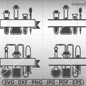 Scientist SVG, Chemistry SVG, Science Lab Monogram SVG, Silhouette Cricut Cut Files Commercial Use